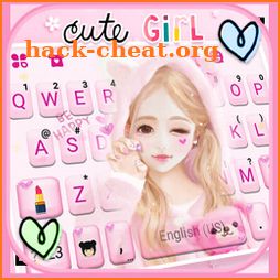 Cute Wink Girl Keyboard Theme icon