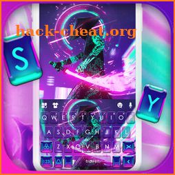 Cyberpunk Ninja Keyboard Background icon
