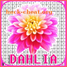 Dahlia Flower Pixel Art Coloring By Number icon