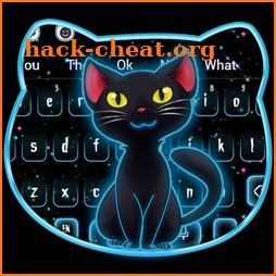 Dark Neon Kitty Keyboard Theme icon