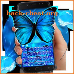 Delicate Neon Butterfly Keyboard Theme icon