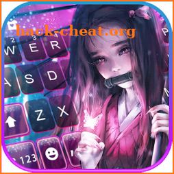 Demon Anime Girl Keyboard Background icon