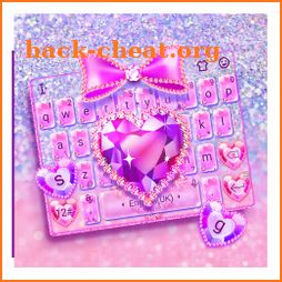 Diamond Heart Pink Bow Keyboard Theme icon