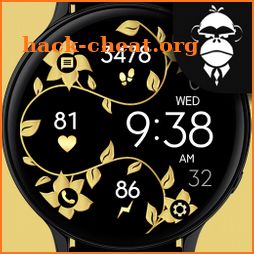 Digital Gold Flower Watch Face icon