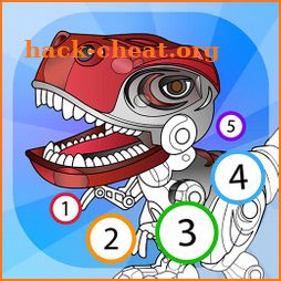 Dino Robot Coloring By Numbers icon