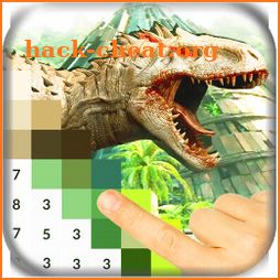 Dinosaur Color By Number Jurassic Pixel Art icon