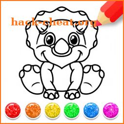 Dinosaur Glitter Coloring Page icon