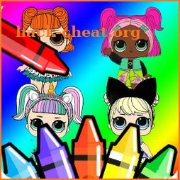 dolls coloring lols book for kids icon