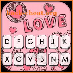 Doodle Pink Love Keyboard Theme icon