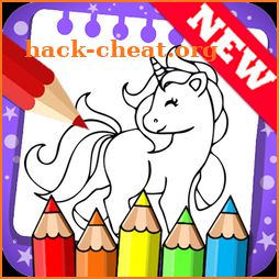 Draw colouring pages for Unicorn icon