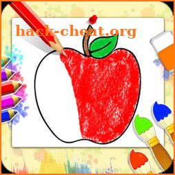 Drawing populer fruits for kids - drawing book icon