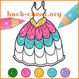 Dress Up & Girls Coloring Pages Glitter icon
