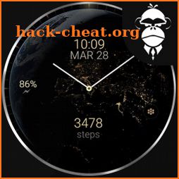 Earth analog watch face icon