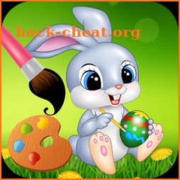 Easter bunny egg coloring book icon