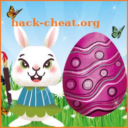 Easter eggs coloring book icon