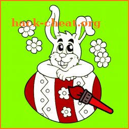 Easter eggs coloring page game icon