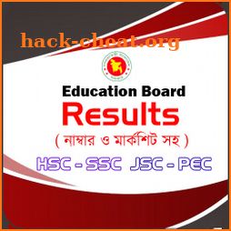 Education Board  Results with Mark sheet & Number icon