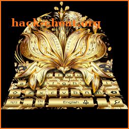 Elegant Luxury Golden Flower Keyboard icon