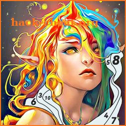Elf Color by Number Paint Game icon