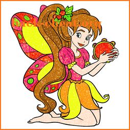 Fairy Glitter Color by Number: Girls Coloring Book icon