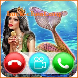 Fake call from mermaid game with fake text message icon