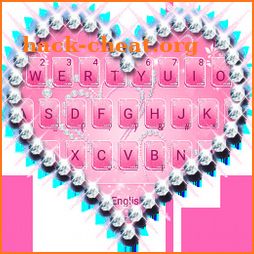 Fancy Diamond Hearts Pink Keyboard icon