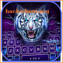 Fierce White Tiger Keyboard Background icon