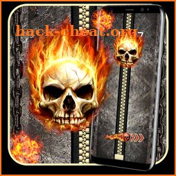 Fire Skull Zipper Lock Theme icon