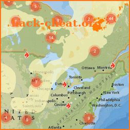 Fire Smoke Map Canada USA icon