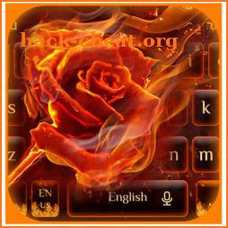 Flaming Fire Rose keyboard Theme icon