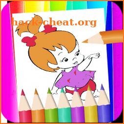 flintstones coloring page and drawing book fans icon