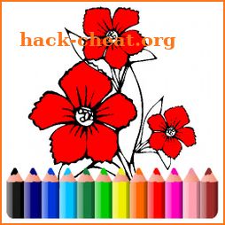 Flower Coloring, rose coloring pages icon