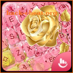 Flower Heart Pink Rose Gold Keyboard Theme icon