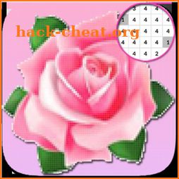 Flower Pink Coloring By Number icon