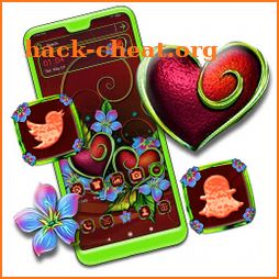 Flower Red Heart Launcher Theme icon