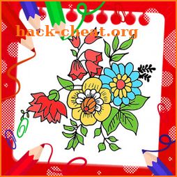 Flowers Mandala coloring icon
