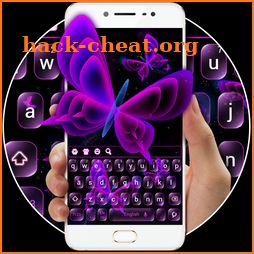 Fluorescent Purple Butterfly Keyboard Theme icon