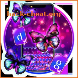 Fluorescent Sparkle Butterfly Keyboard icon