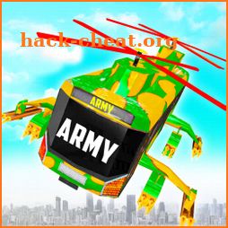 Fly Army Bus Robot Helicopter Car: Robot Car Games icon