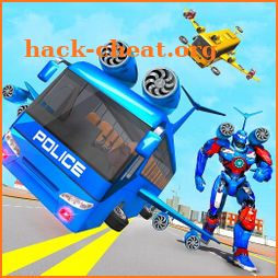 Flying Bus Robot Transform War- Police Robot Games icon