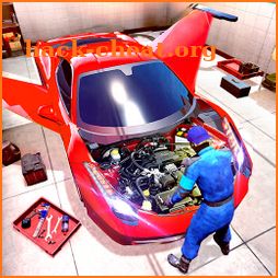 Flying Car Mechanic Drive Workshop Garage icon