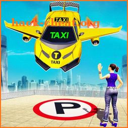 Flying Car Yellow Cab City Taxi Driving Games icon
