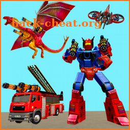 Flying Fire Fighter Truck Robot-Dragon Robot Games icon