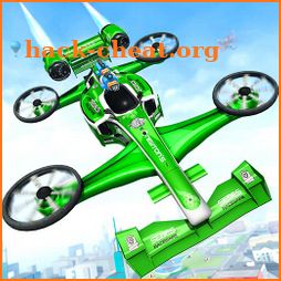 Flying Formula Car Games 2020: Drone Shooting Game icon