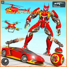 Flying Helicopter Robot Car Transform Robot Game icon