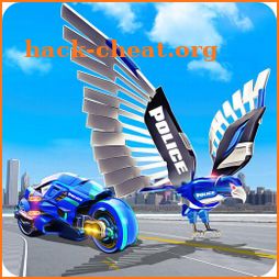 Flying Police Bike Eagle Transform Robot Bike Game icon