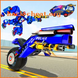 Flying Police Robot Car Games: Robot Bike Games icon
