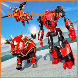 Flying Rhino Robot Transform: Robot War Games icon