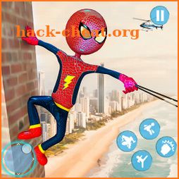 Flying Rope Hero Stickman Game - Grand Crime City icon