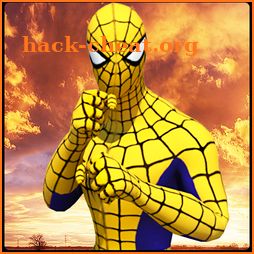 Flying spider crime city rescue game icon